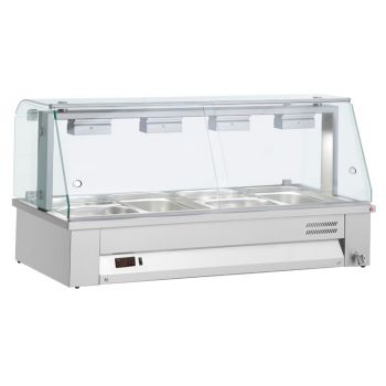 Inomak bain marie Easyline met vitrine 3x 1/1 GN MBV610