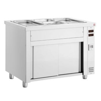 Inomak bain marie Topline op verwarmde onderkast 3x 1/1 GN MHV711