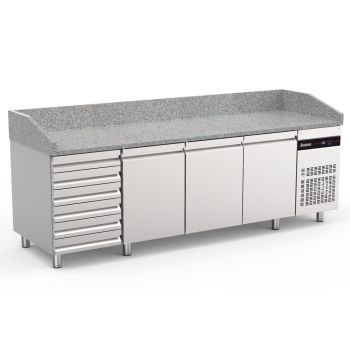 Pizzawerkbank met 3 deuren en 1 ladensectie