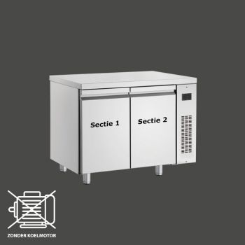 Configureer koelwerkbank 1/1 GN Remote met 2 secties