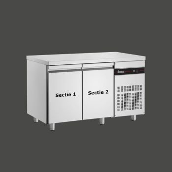 Inomak configureerbare koelwerkbank met 2 secties
