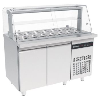 Inomak saladiere Plusline met vitrine 14x 1/4 GN ZQFP99/80