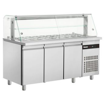 Inomak saladiere Plusline met vitrine 20x 1/4 GN ZQFP999
