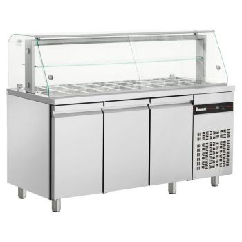 Inomak saladiere Plusline met vitrine 20x 1/4 GN ZQFP999