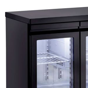 3 sectie koelwerkbank met glasdeuren uitgevoerd in RAL kleur