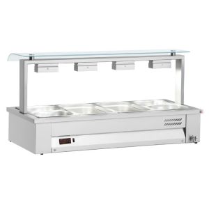 Inomak bain marie Easyline met glasopbouw 3x 1/1 GN MEV610
