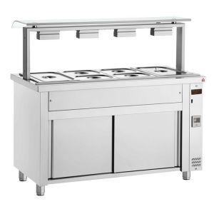 Inomak bain marie Smartline met glasopbouw op neutrale kast 3x 1/1 GN MVV711