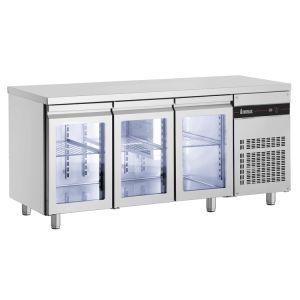 Inomak koelwerkbank Slimline met 3 glasdeuren PMRP999/GL