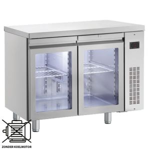 Inomak koelwerkbank 1/1 GN Remote met 2 glasdeuren PNR99/GL/RU