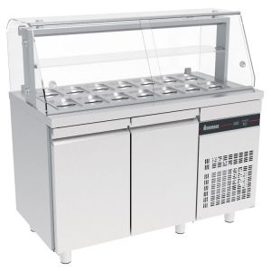 Inomak saladiere Plusline met vitrine 14x 1/4 GN ZQFP99