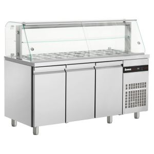 Inomak saladiere Plusline met vitrine 20x 1/4 GN ZQFP999