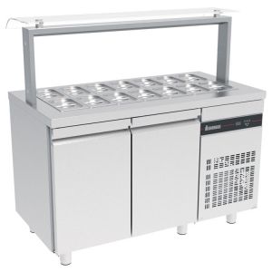 Inomak saladiere Plusline met glasopbouw eenzijdig afgerond 14x 1/4 GN ZVFP99